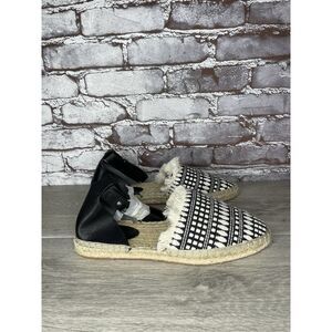 Rebecca Minkoff Vicky White Black Embroidered Espadrilles Women Sz 8.5M US/39EU